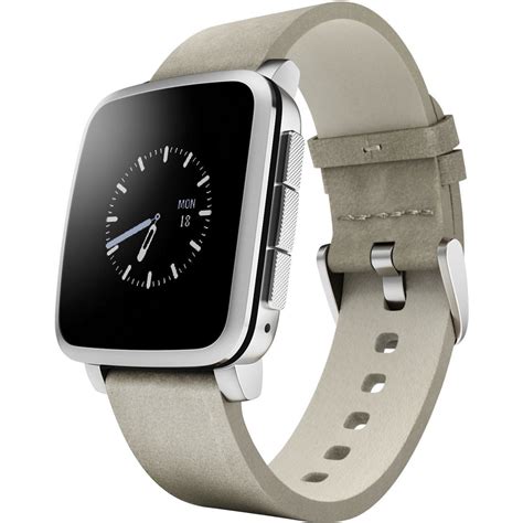 Pebble Time Steel Smartwatch for Apple/Android Devices - Silver - RE:DEALS | Smart watch iphone ...