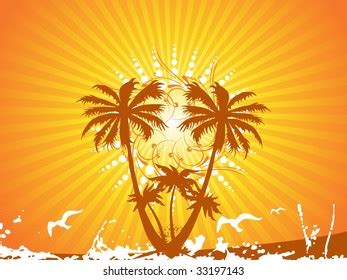 Abstract Rays Background Grunge Tropical Tree Stock Vector (Royalty ...