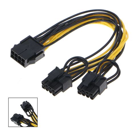 Top Quality CPU 8 Pin To Double PCI E 8 Pin (6P+2P) Splitter Cable Power Supply Cord 25cm Feb8 ...