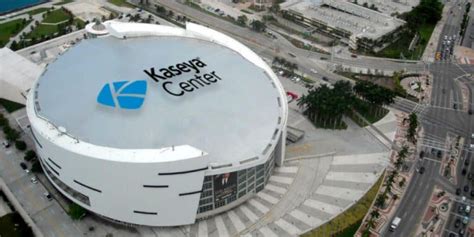 Miami Heat are tearing down their FTX sign to rename their arena the Kaseya Center on a 17-year ...