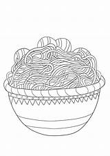 Free Printable For Easy coloring Of A Bowl spaghetti Picture Kids sketch template