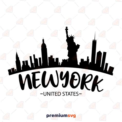 New York Skyline SVG, USA State Clipart | PremiumSVG