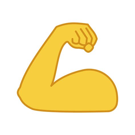 Flexed bicep color icon. Strong emoji. Muscle. Bodybuilding, workout ...