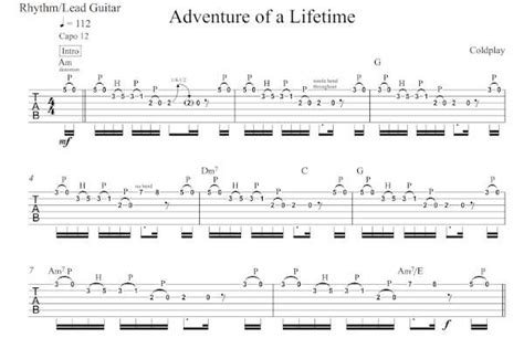 Adventure of a Lifetime - Lead Guitar - Music by the Measures