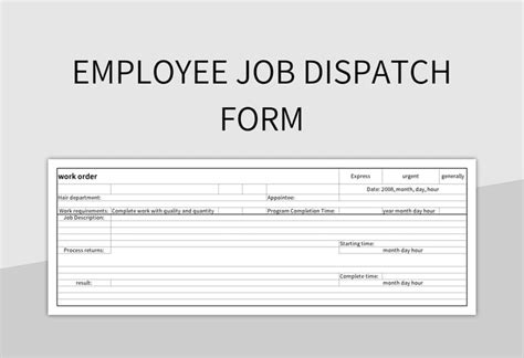 Free Dispatch Form Templates For Google Sheets And Microsoft Excel ...