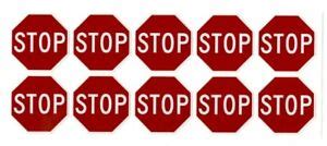 Stop Sign Stickers | 10 decals | 1.5" octagon shape | outdoor durable | eBay