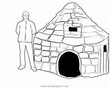 Igloo Coloring Pages Printable Preschool Winter Crafts Colouring  sketch template
