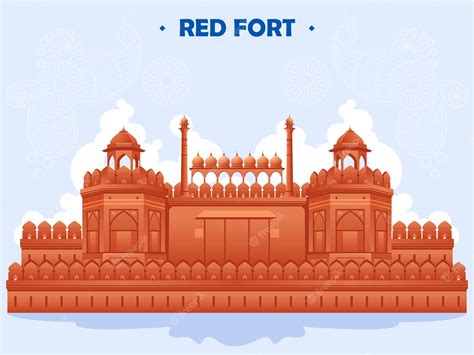 Premium Vector | Illustration of famous indian monument red fort