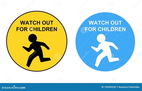 Watch Out for Children Road Sign.Please Drive Slow Stock Illustration ...