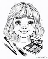 Coloring Page And Drawing For Makeup Download Or Print Free sketch template