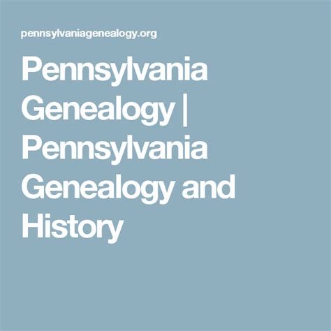 Pennsylvania Genealogy | Pennsylvania Genealogy and History | Family ...