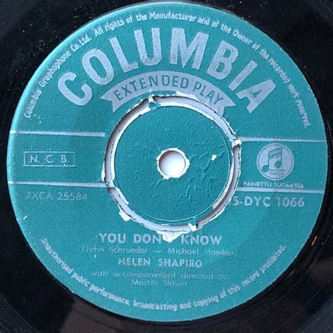 Helen Shapiro – You Don't Know (1961, Vinyl) - Discogs