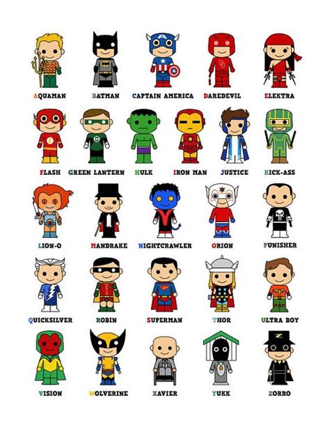 Righteous Judgment: Cute Superhero Alphabet Poster Superhero39;s Abode Pinterest