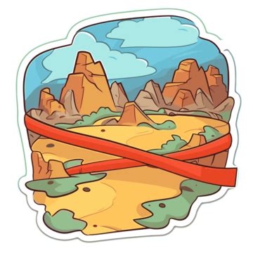 Landslide Clipart Vector Character Of A Rocky Desert With Trees And Water Cartoon, Landslide ...