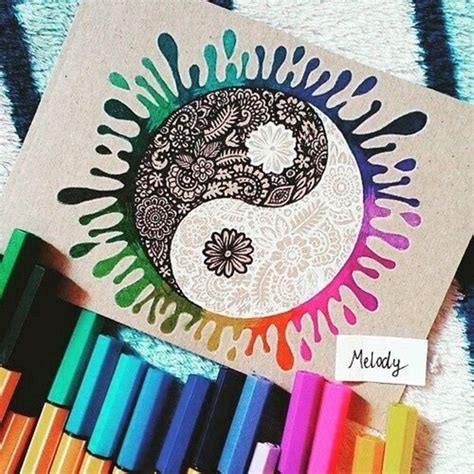 40 Creative And Simple Color Pencil Drawings Ideas | Sharpie art, Mandala design art, Art drawings