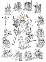 Stations Of The Cross Coloring Pages And Drawing  Catholic Homeschool sketch template