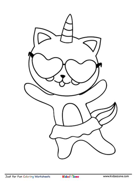 Dancing cat cartoon coloring page - KidzeZone