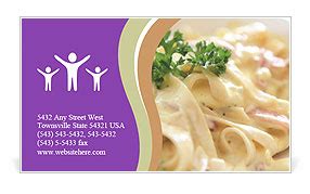 Bacon And Cheese Spaghetti Carbonara Recipe Business Card Template & Design ID 0000073312 ...