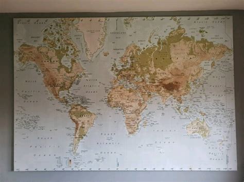Ikea World Map Wall Large Picture Canvas & frame 140cmx200cm 78"×55 ...