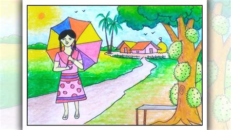 How to Draw Summer Season Scenery