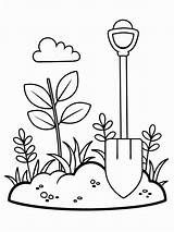 Small garden And shovel coloring Book Pages For Children Adults  sketch template