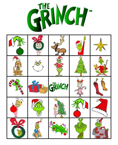 Free Printable Grinch Bingo Cards - Printable Bingo Cards