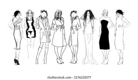 Set Young Beautiful Women Stylish Clothes Stock Illustration 2176225077 | Shutterstock