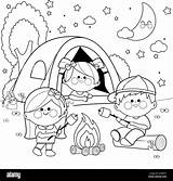 Girl Scout Camping Coloring Pages sketch template