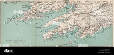 BANTRY BAY. County Cork, Ireland. Dunmanus Bay Ballydehob Glengarriff, 1901 map Stock Photo - Alamy