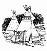 Teepee Wigwam Drawing Coloring Tent Pages Clipart Sheet Drawings Native  sketch template