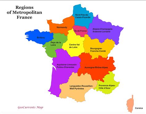 Map Showing Regions Of France - Wisconsin Map