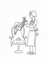 Hairdresser coloring pages sketch template