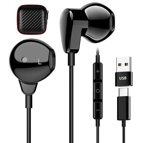 Usb C Headphone With Type-C Plug, Type C Earphones USB Adapter, HiFi Stereo USB Headset With Mic ...