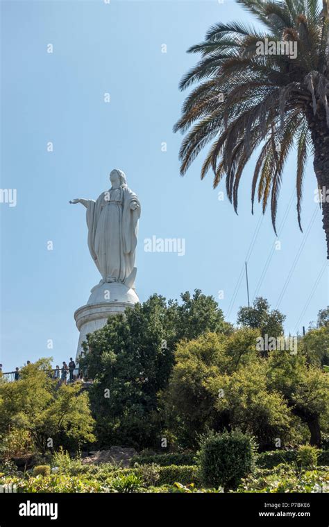 The statue of the Immaculate Conception, Cerro San Cristóbal, Santiago ...