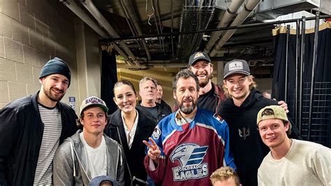 Adam Sandler, famous friends pose with Colorado Eagles after Loveland show