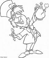 Mad Hatter And Teapot coloring Page sketch template