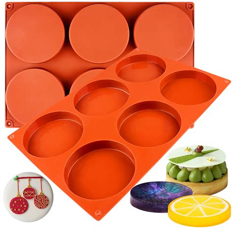 Round Disc Baking Silicone Mold 6-Cavity 3.9inch - FUNSHOWCASE