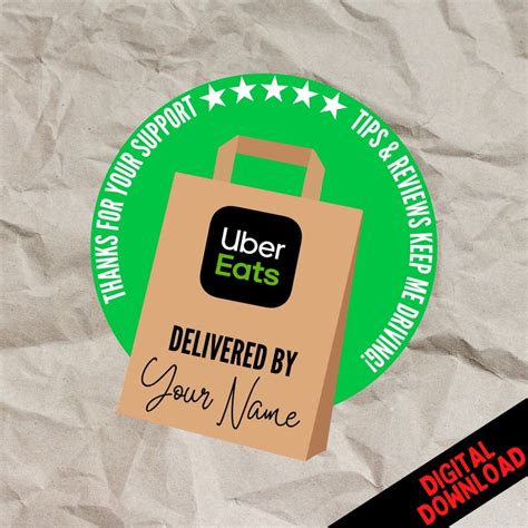 Personalized Ubereats Thank You Digital Download - Etsy