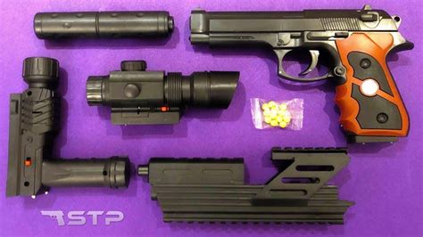 Realistic Toy Gun with Silencer and Laser - Unboxing and Assembling Toy Gun Parts - YouTube