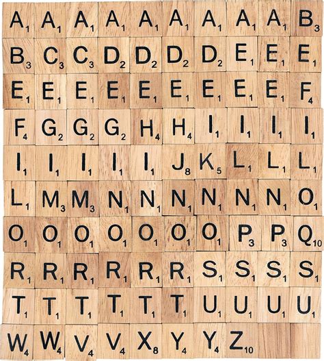 Amazon.com: The 100 Scrabble Tiles Alphabet of the Wooden Scrabble Pieces for Word Scrabble Game ...