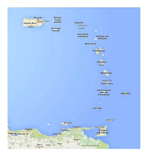Detailed map of Lesser Antilles | Lesser Antilles | North America | Mapsland | Maps of the World