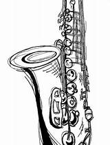 Saxophone Coloring Page » Turkau sketch template