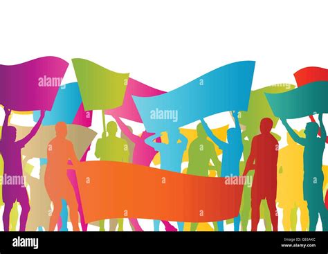 The crowd wave their flags Stock Vector Images - Alamy