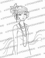 Digital Stamp Jazz Flapper Girl Digi Art Deco Coloring Page  Etsy sketch template
