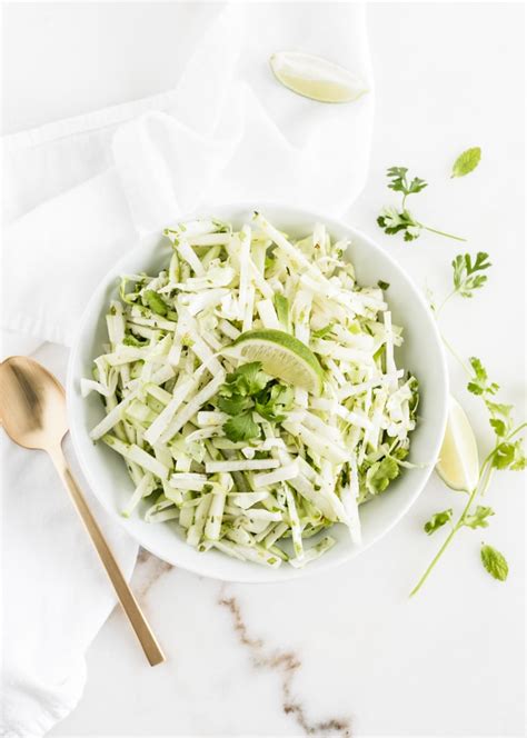 Green Apple Jicama Slaw with Cilantro Mint Vinaigrette - Lively Table