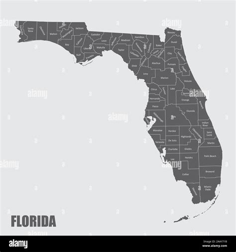 Map of florida counties hi-res stock photography and images - Alamy