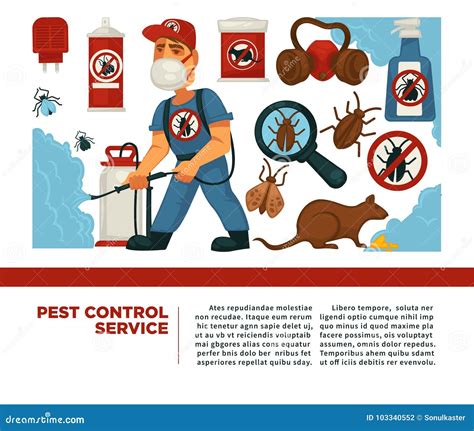 Extermination or Sanitary Pest Control Domestic Disinfection Vector Flat Design Poster Stock ...