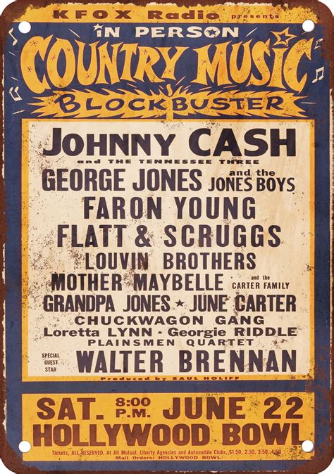 1963 Johnny Cash Vintage Look Reproduction Metal Sign | Vintage concert posters, Concert posters ...