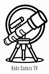 How To Draw A Telescope  Telescope Coloring Pages For Kids Learns sketch template