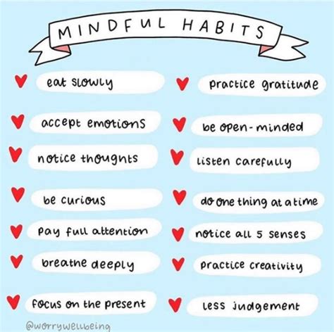 Mindfulness Habits : r/SelfCareCharts